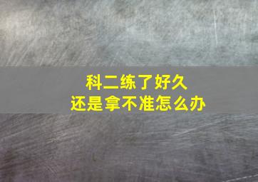 科二练了好久 还是拿不准怎么办